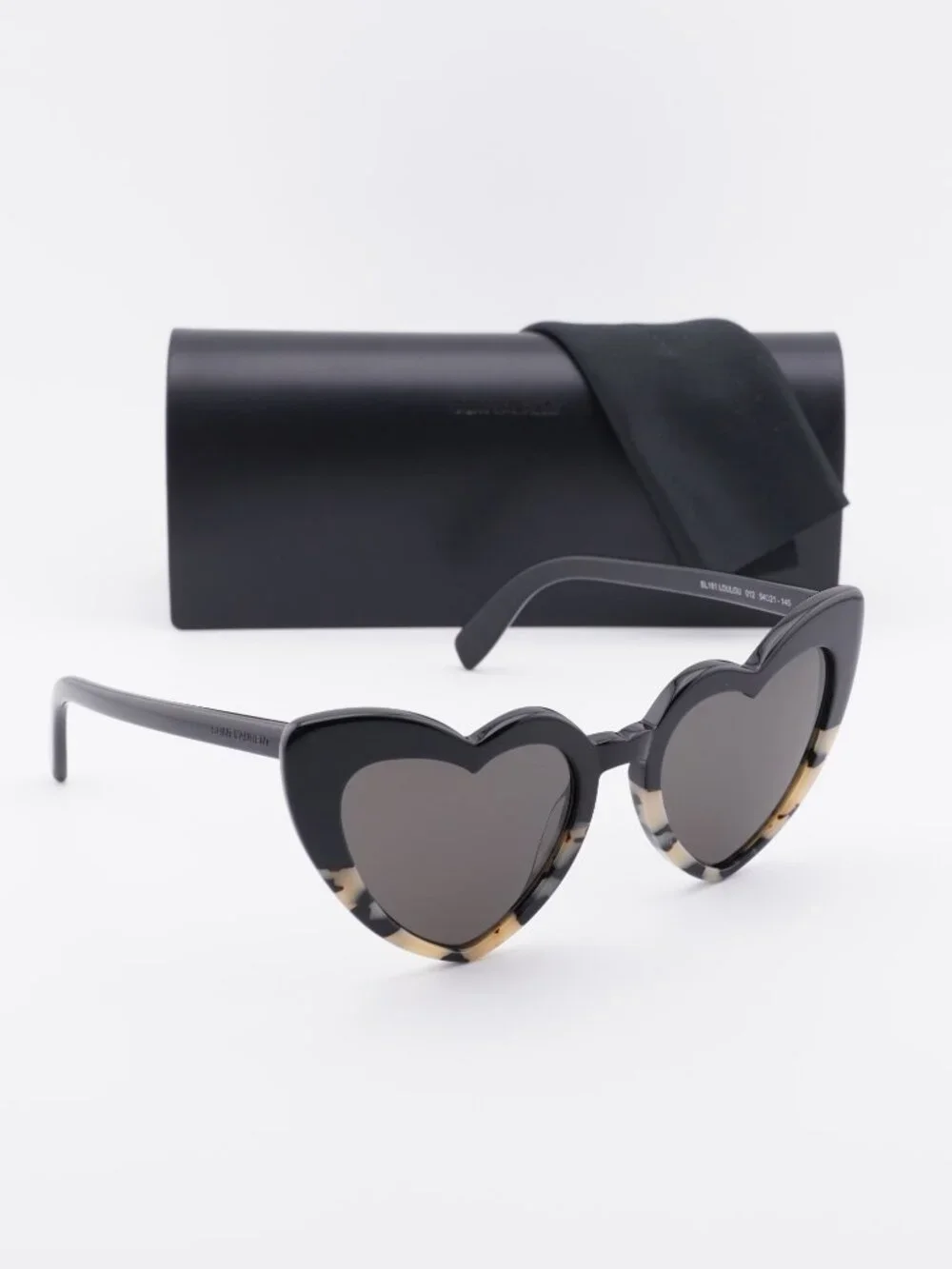 Saint Laurent SL181 LOU LOU 012 Geometric Sunglasses - Black/Grey Havana / Grey